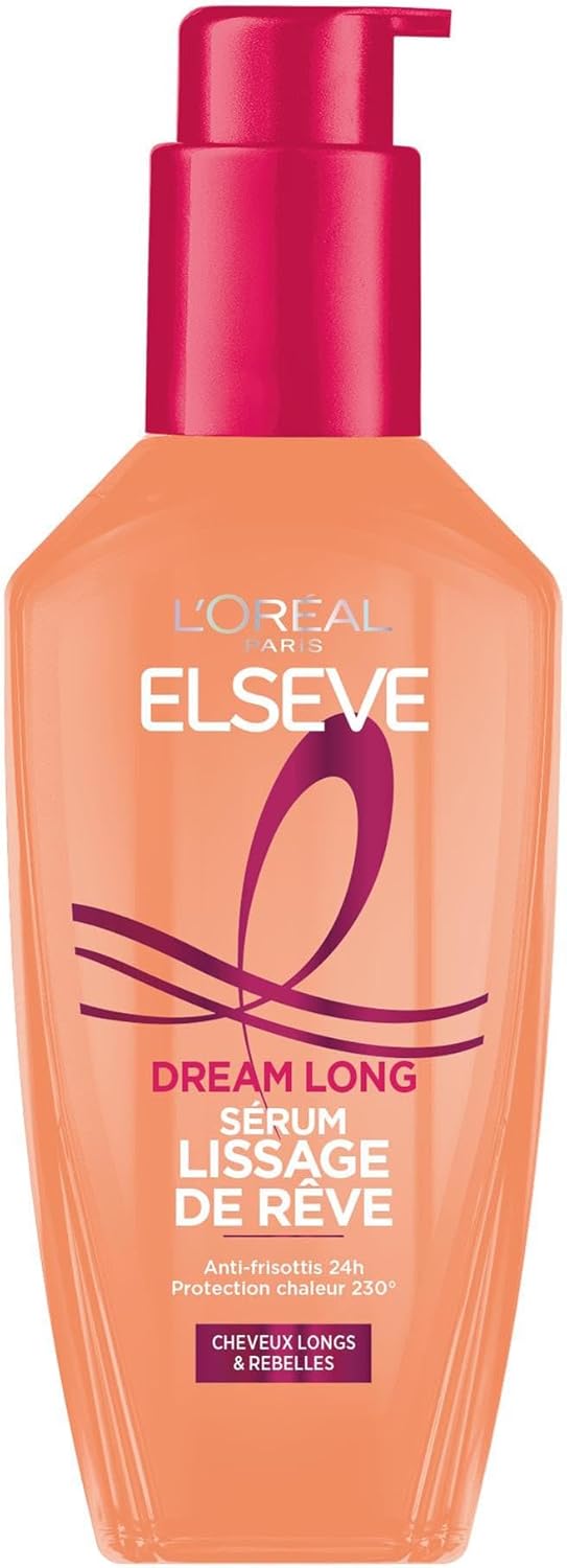 L'Oréal Paris - Dream Long - 100 ml - Sérum lissant, protecteur chaleur 230°, anti-frisottis, kératine végétale, beurre 