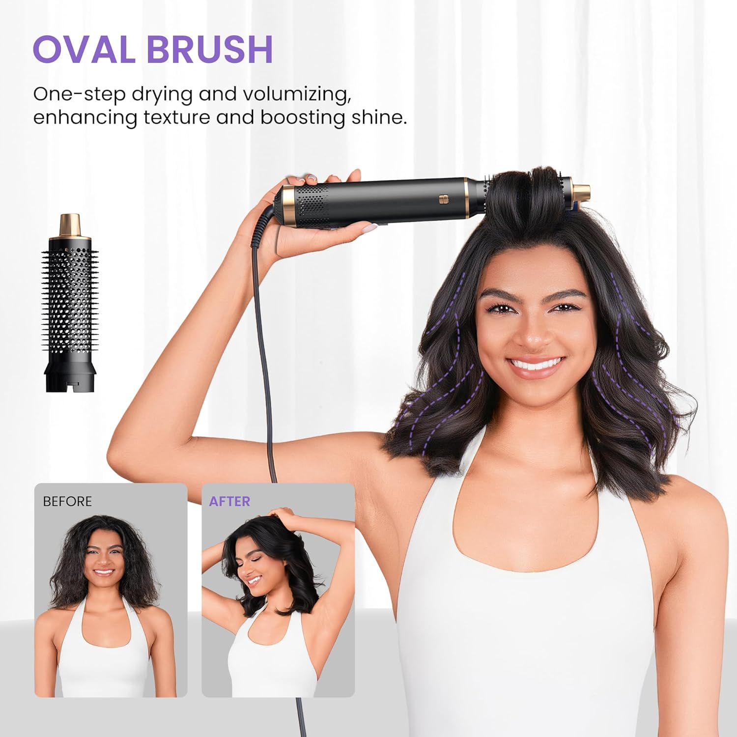 Air Styler 5 en 1 - 1000W - sèche-cheveux ionique, brosse soufflante, boucleur