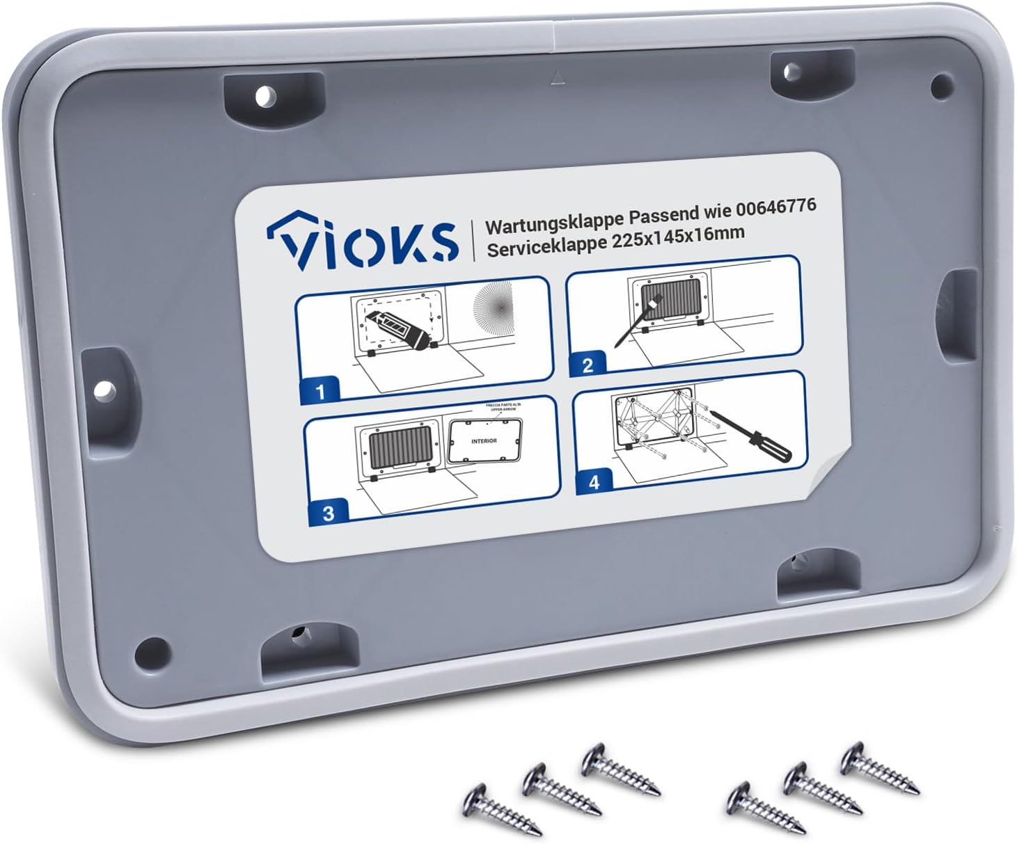 VIOKS - porte de service - 225x145x6mm - 6 vis, accessoire sèche-linge