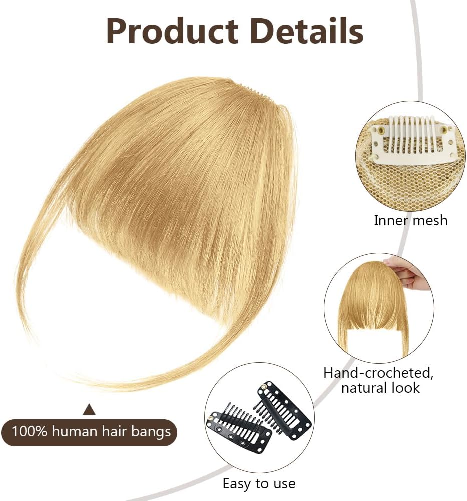 LOPHE - frange à clip tressée cheveux humains - or gris - air bangs femme