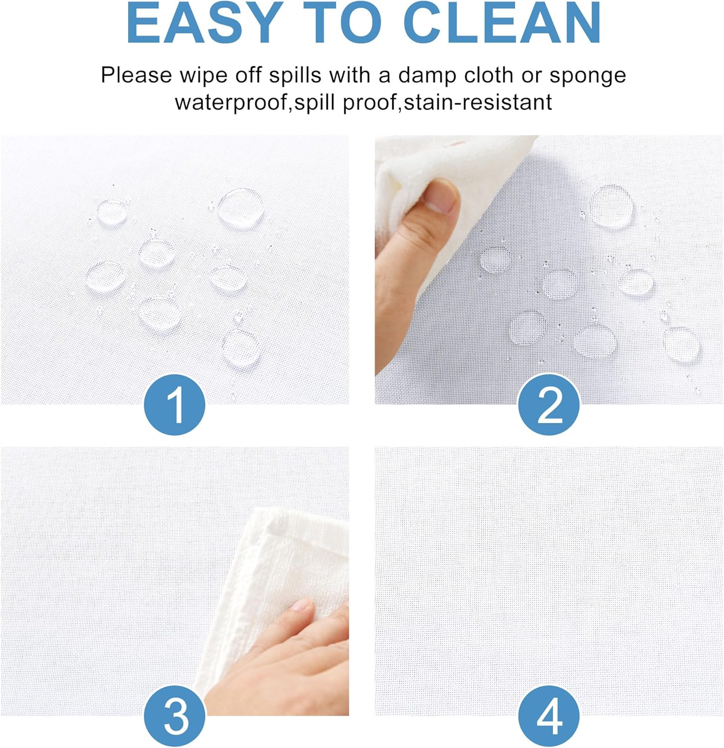 DWCN - nappe aspect lin - 135x220cm - lavable, imperméable, anti-tache