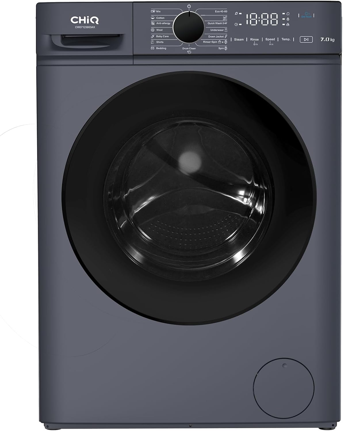CHiQ - lave-linge compact 7kg, 1200tr/min, vapeur, classe A, CW07123863AX
