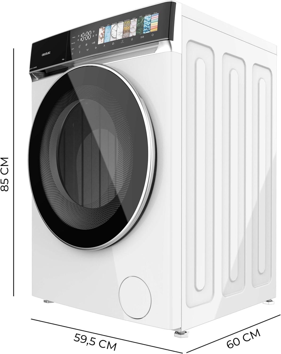 Cecotec - lave-linge frontale - capacité 8 kg - 15 programmes - 60x60x85 cm