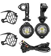 comprenant des phares antibrouillard à LED avec grilles de protection, supports de montage et faisceau de câbles. Construction en métal noir.