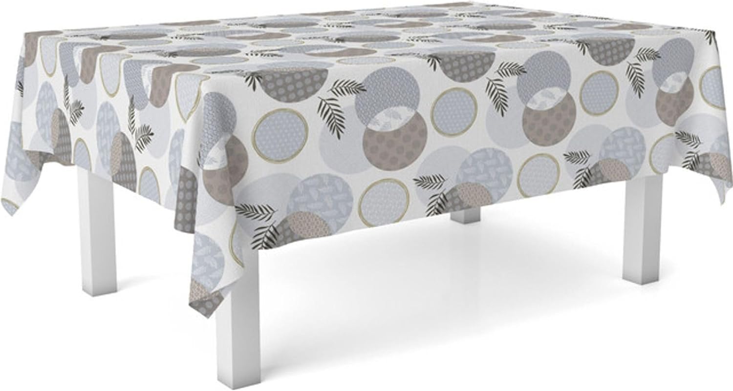 Nappe en toile cirée rectangulaire - 200x140 cm - imperméable, anti-taches - Lens Blanc