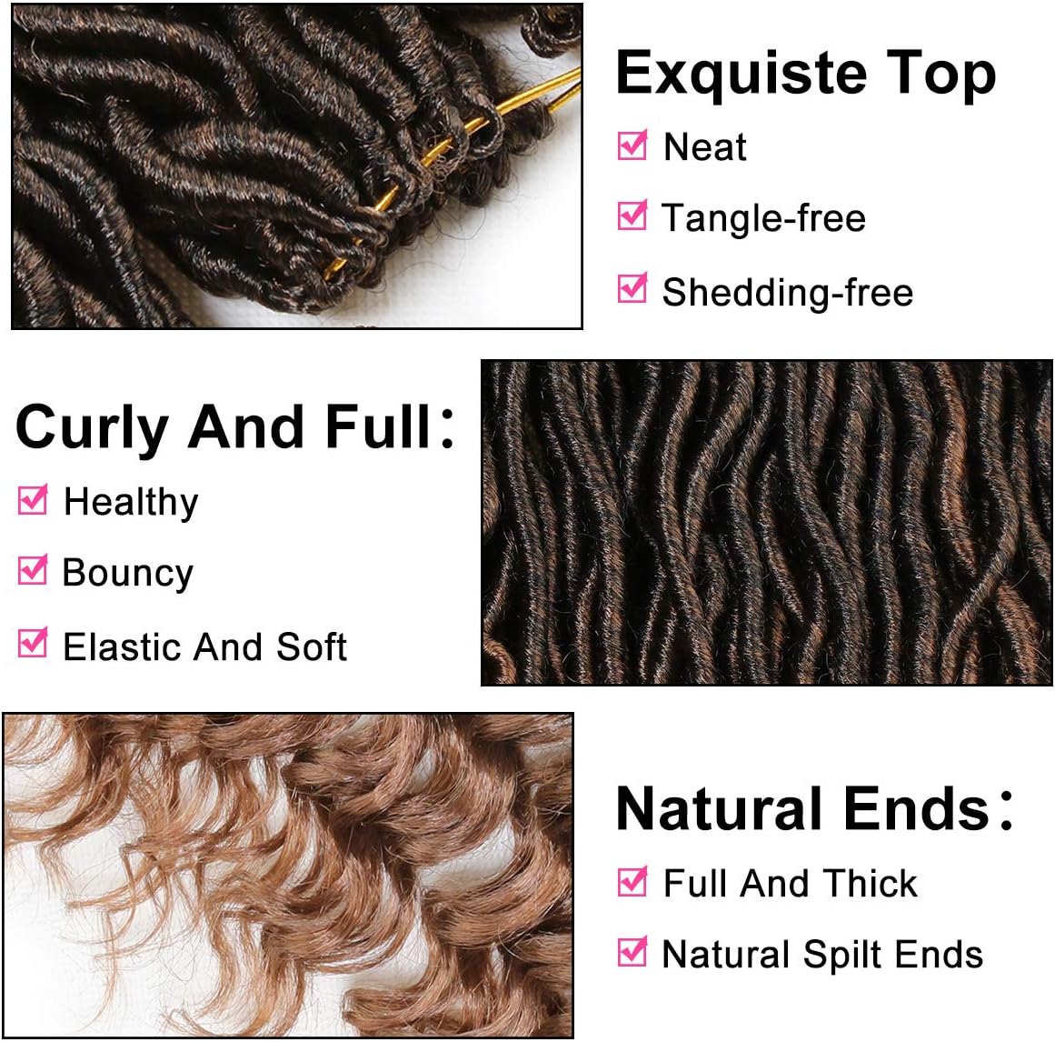 Xtrend - extensions dreadlocks crochet bouclées - 61 cm - lot de 6 paquets T30#