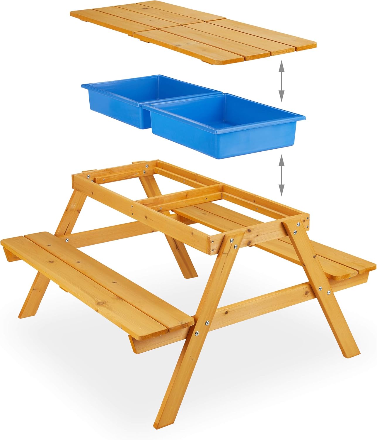 Relaxdays - Ensemble chaise table enfants 49x90x85 cm bois 2 en 1