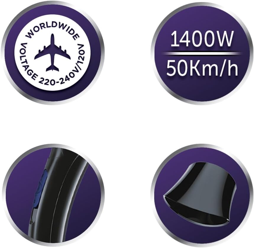 Remington - sèche-cheveux pliable ultra compact - 1400W, 2 vitesses, voltage universel - D2400