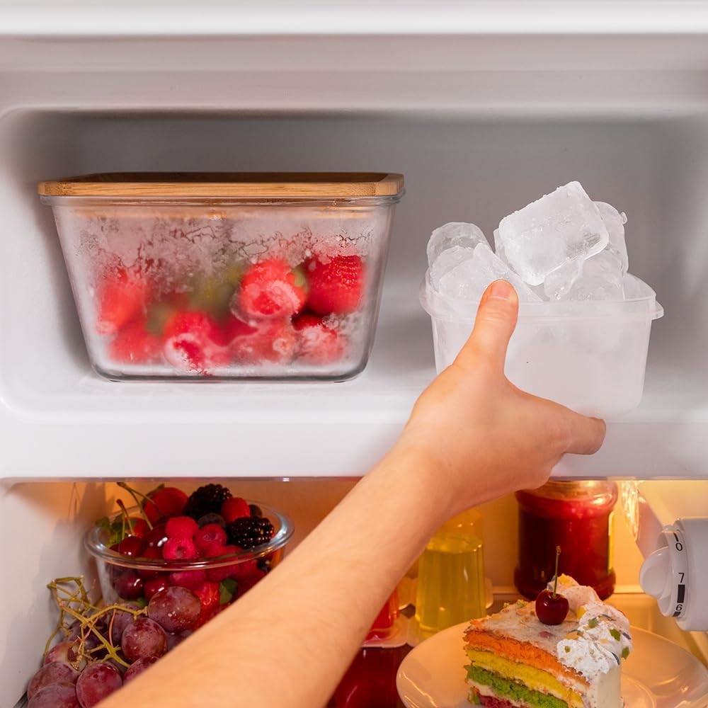 Cecotec - Bolero CoolMarket TT Origin 110 - 110L - Mini frigo rétro, classe E, éclairage LED, poignée chromée, ICEBOX, o