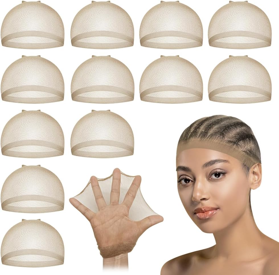 Dreamlover - bonnet de perruque HD ultra-fin, 12 pcs, marron clair, transparent et respirant