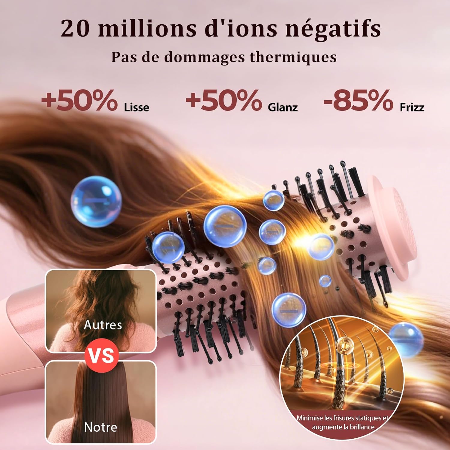 AraSyelon - Styler Multifonction 9 en 1 - 25/32/48/68mm - Séchoir pro, boucleur auto, ionique, 110000 tr/min