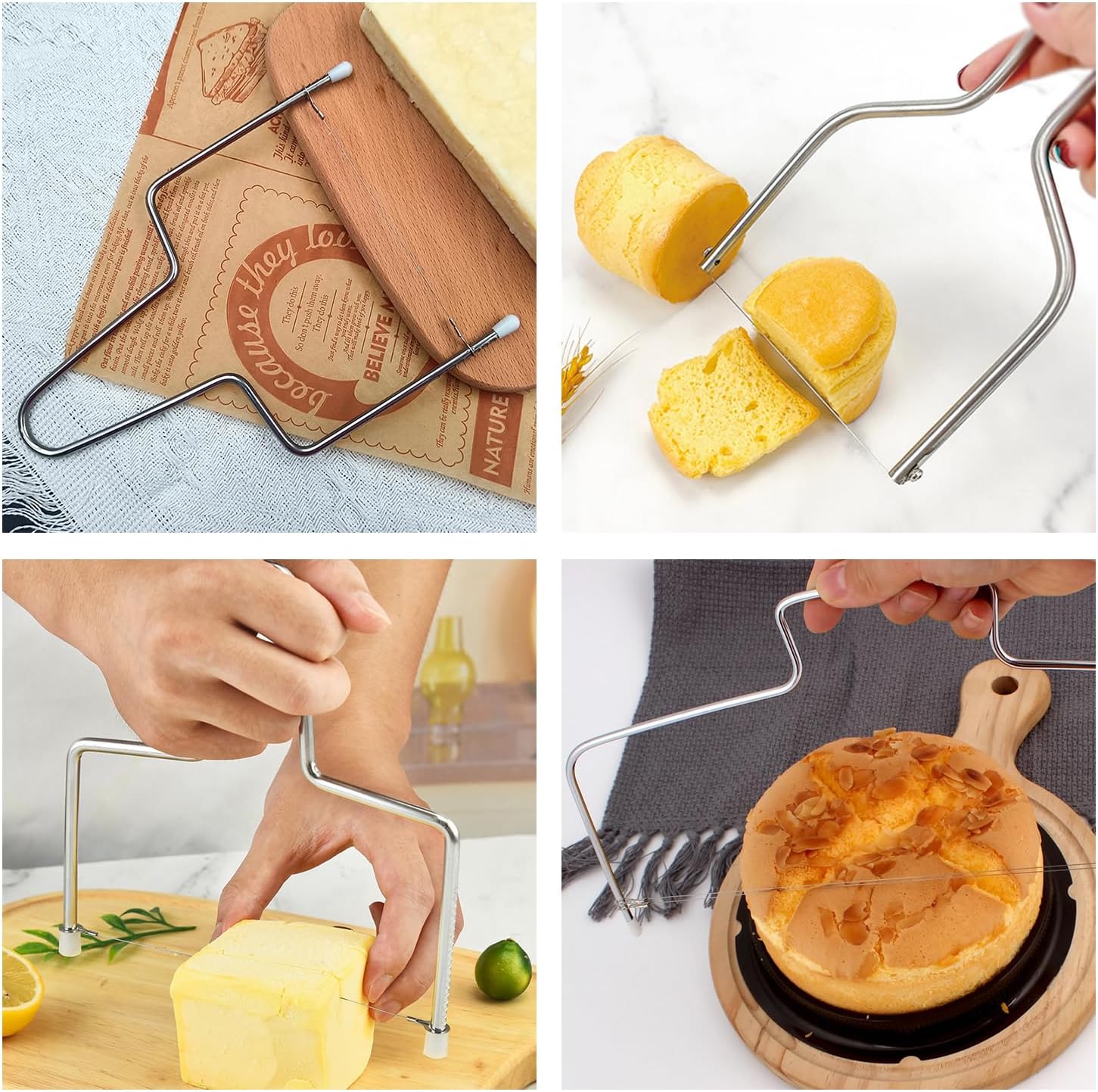 Coupe-fromages inoxydable - lot de 2 - découpe précise et durable