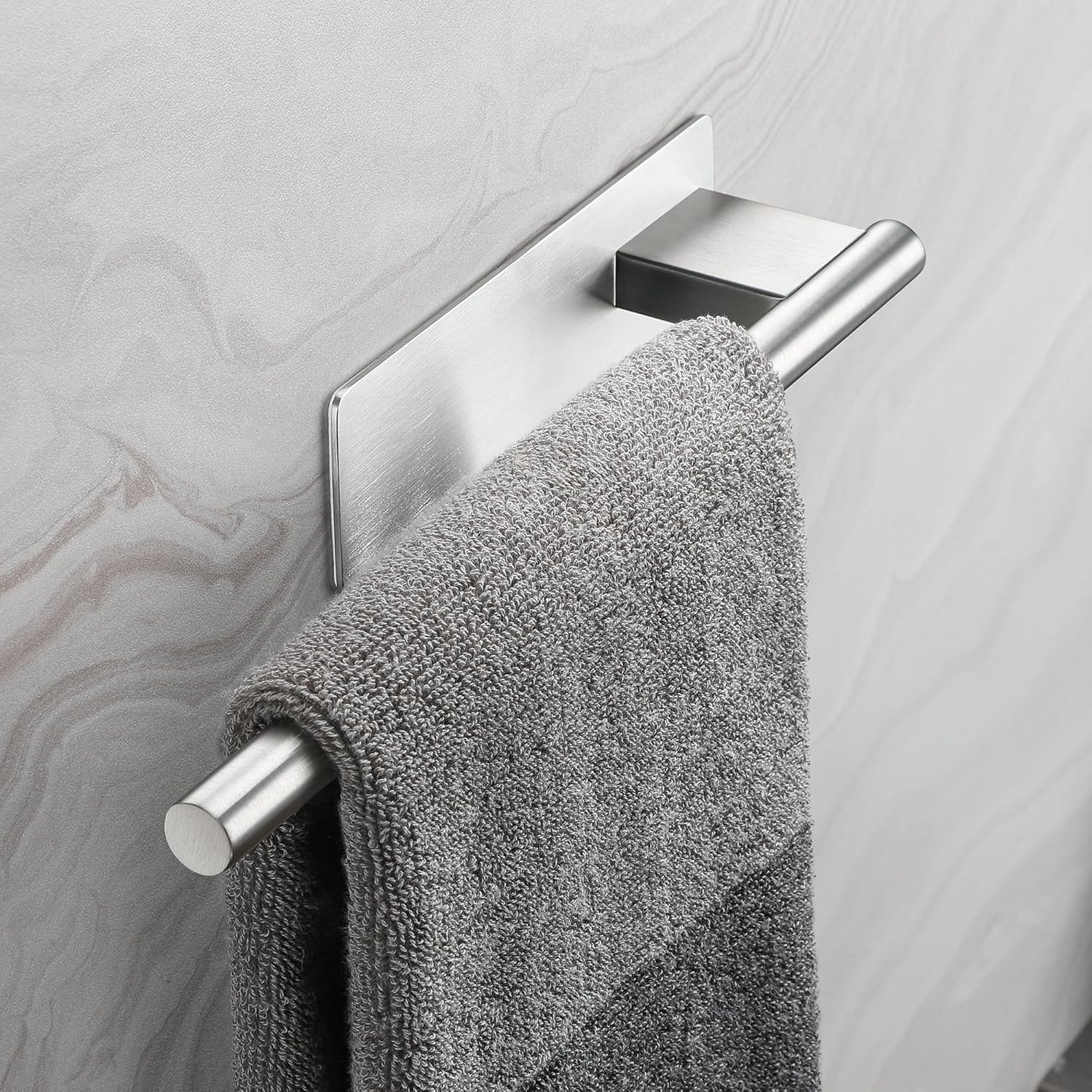 Porte-serviettes salle de bain - inox 304 - adhésif, sans perçage