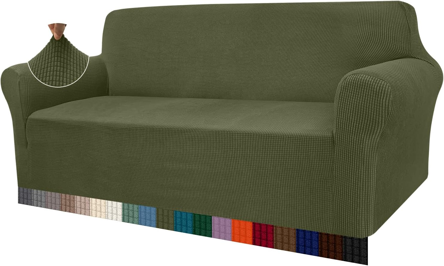 Granbest - housse canapé extensible jacquard - 3 places - vert, protection animaux