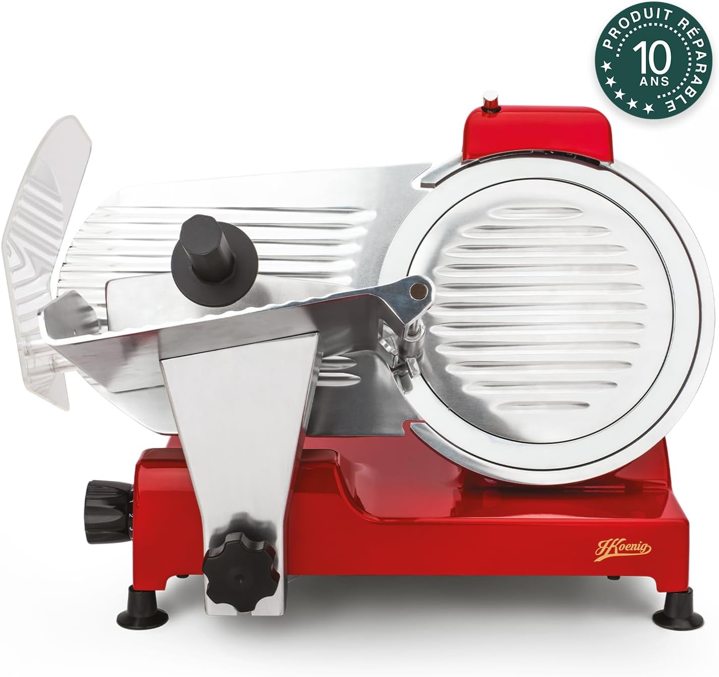 H.Koenig - trancheuse professionnelle - lame 25 cm - coupe 0-12 mm, aiguiseur intégré - MSX254