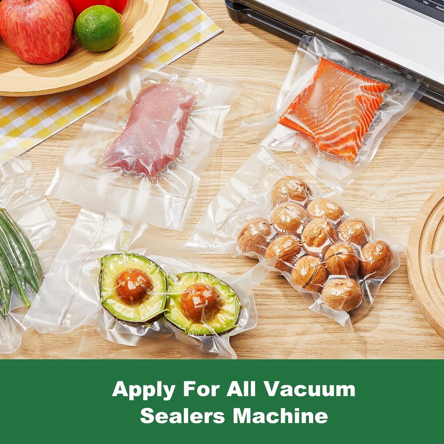 Bonsenkitchen - rouleaux sous vide - 28x600 cm et 20x600 cm - sans BPA, lot de 6 - TB06