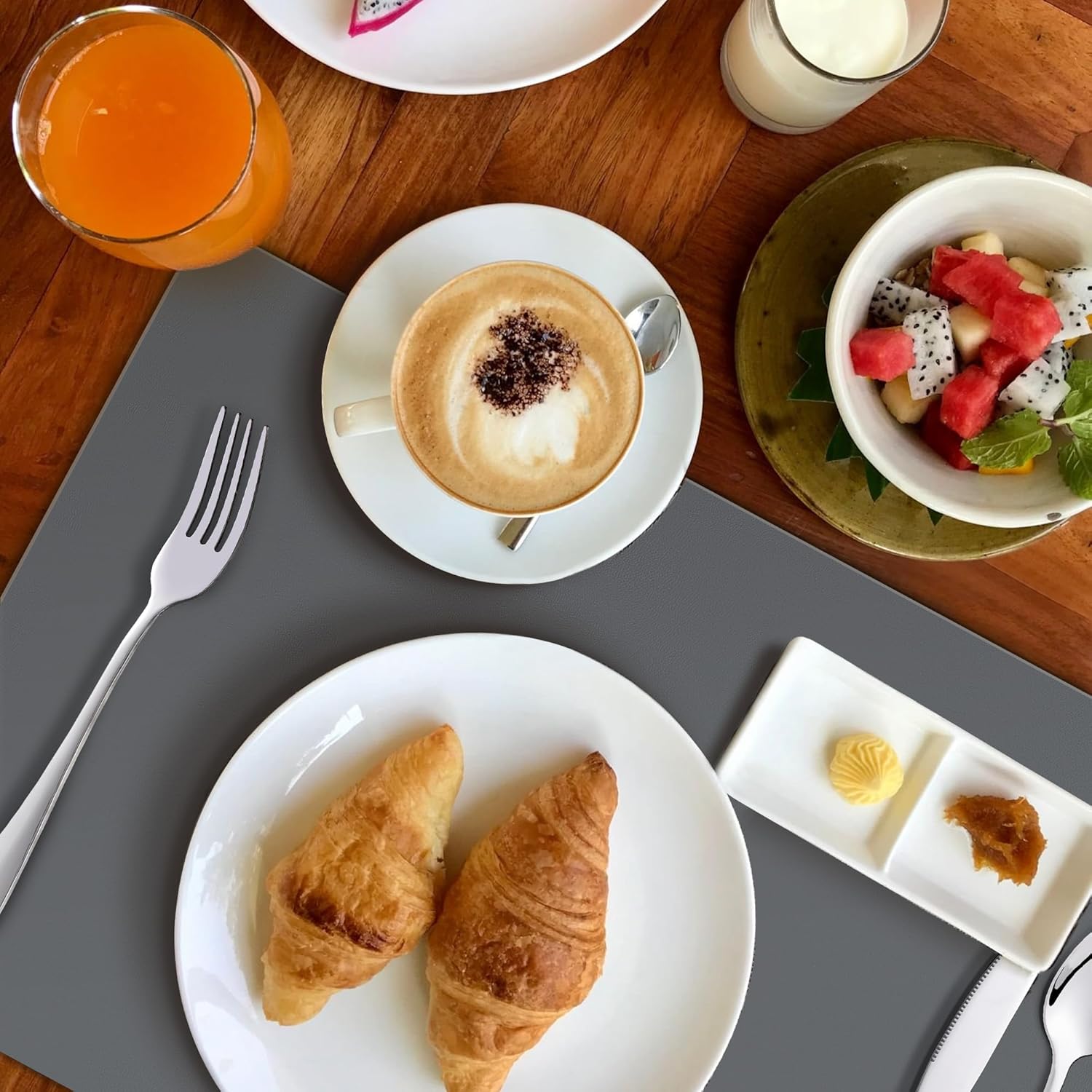 KitchenBoss - Set de Table Double Face - 43x30cm - Lavable, antidérapant, résistant à la chaleur