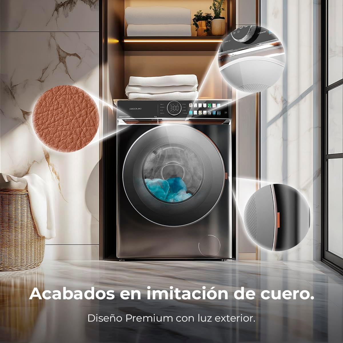 Cecotec - lave-linge - capacité 8 kg, 1400 tr/min, classe A