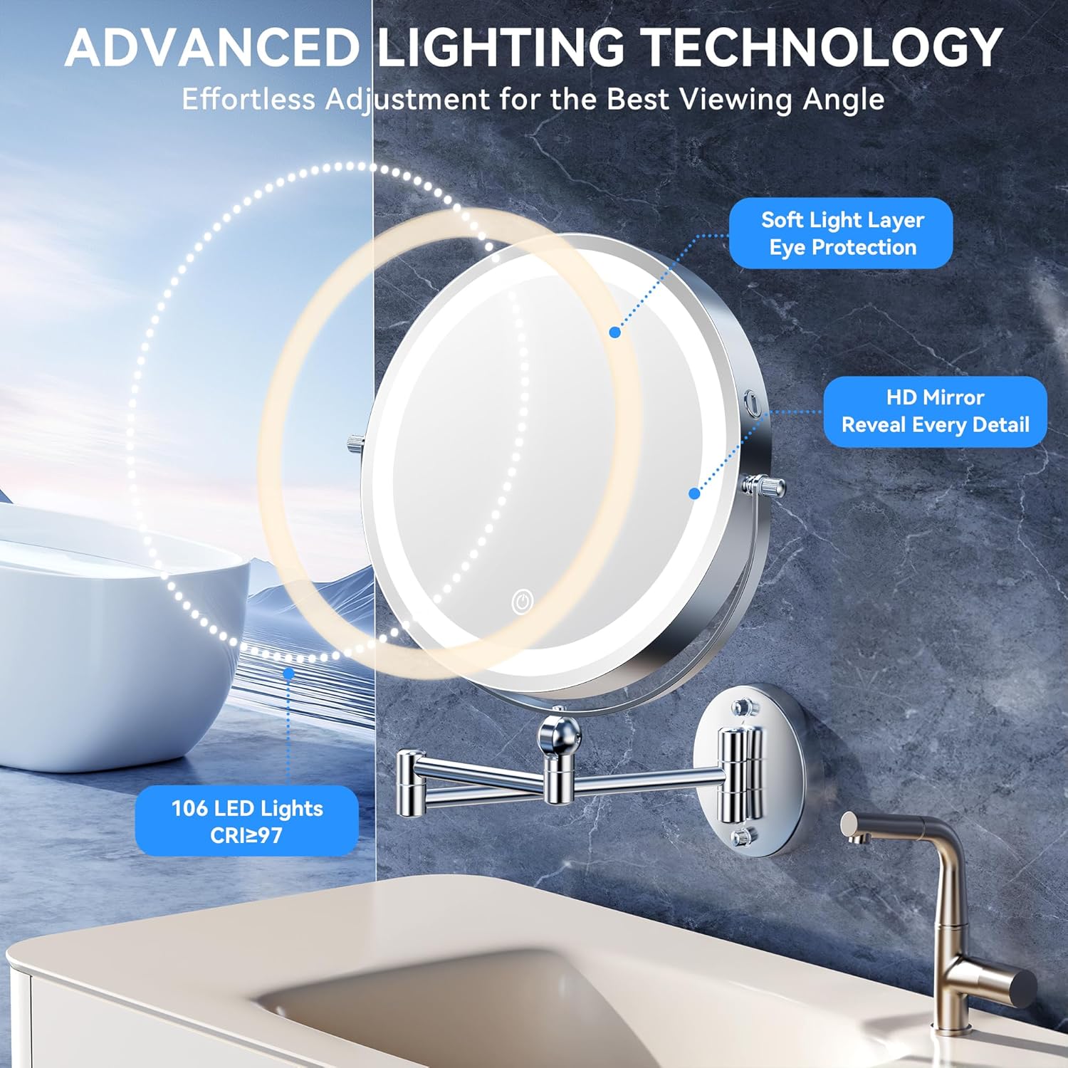 Auxmir - miroir mural double face 9