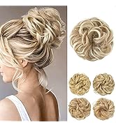 JJstar Chignon Postiche Cheveux Grande Postiches Bouclés Ondulés Chouchou Cheveux Naturel Faux Ch...