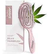 AIMIKE HEMP-RELAX Brosse a Cheveux, Brosse Cheveux Démêlant en Douceur, Ne Tire Pas, Brosses Brus...