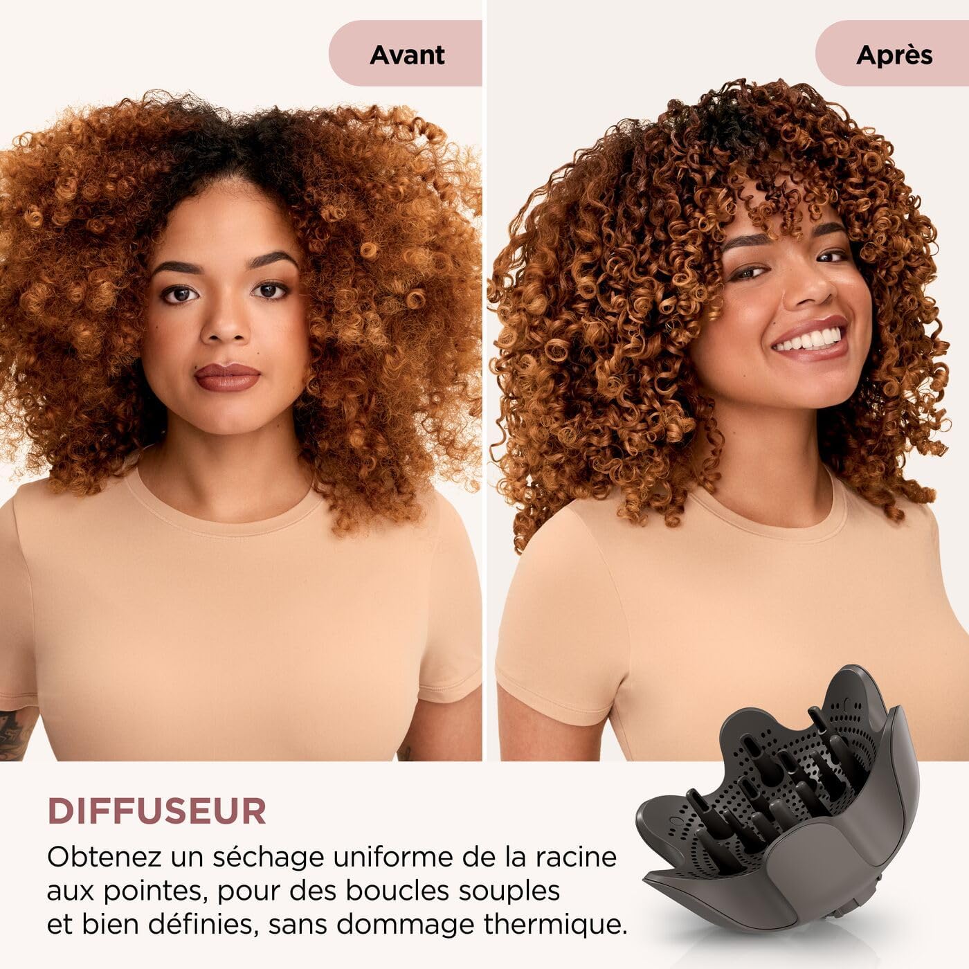 Shark - sèche-cheveux SpeedStyle Pro Flex, léger, ionique, poignée pliante, 4 embouts, moka argent, HD542EU