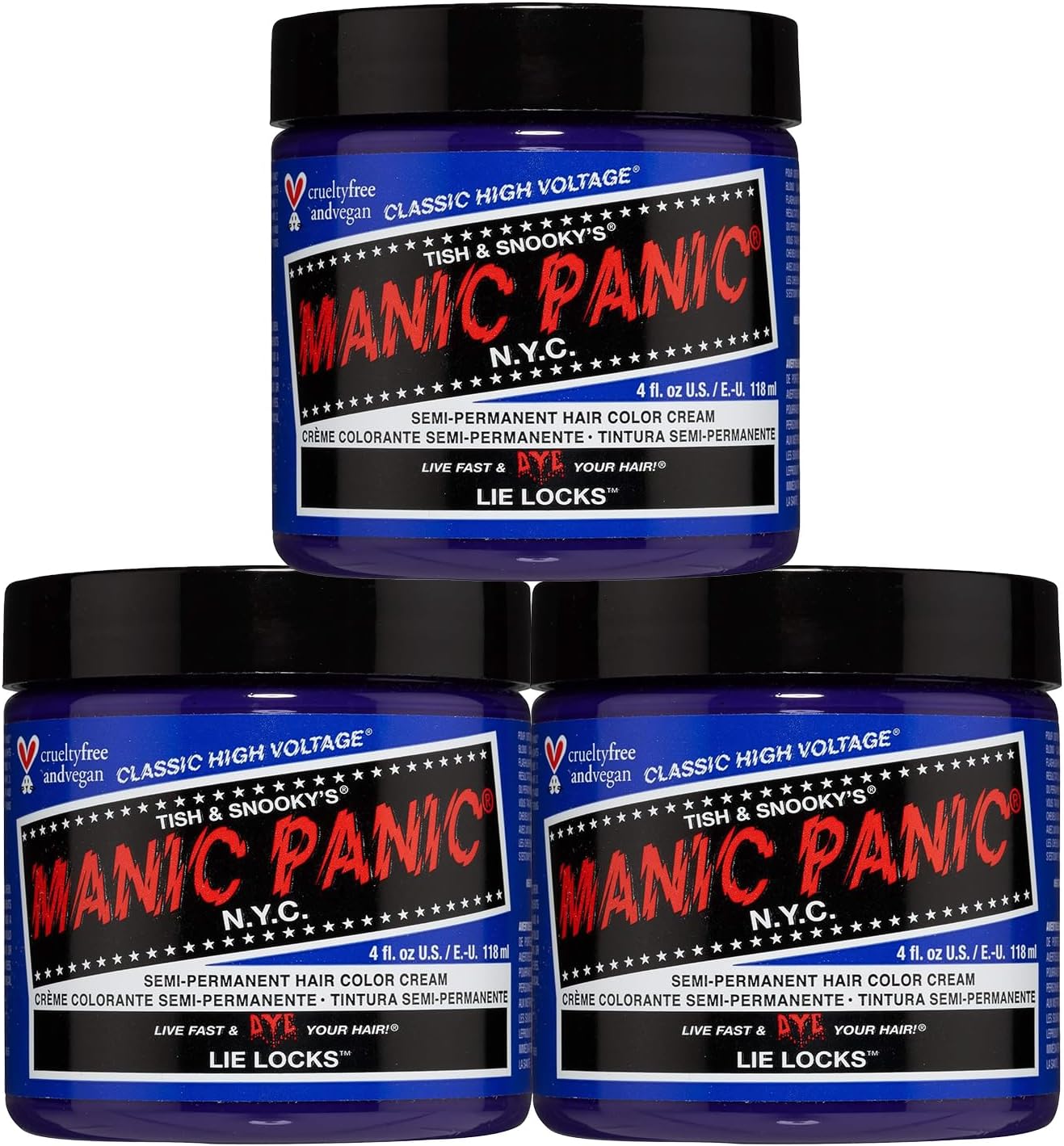 Manic Panic - High Voltage Lie Locks - 118ml - 3 unités, coloration cheveux