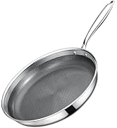 GiPP Poêle en acier inoxydable triple couche, surface antiadhésive en nid d'abeille, compatible avec 26 cm