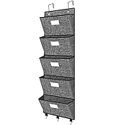 Veronly Organiseur mural à suspendre avec 6 grandes poches, grand rangement mural Mag...