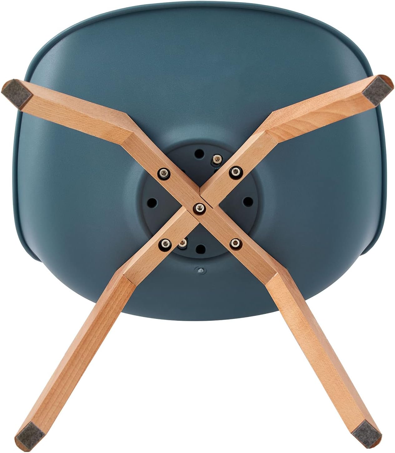 EGGREE - lot de 4 chaises scandinaves - bois hêtre, rembourrées, bleu foncé