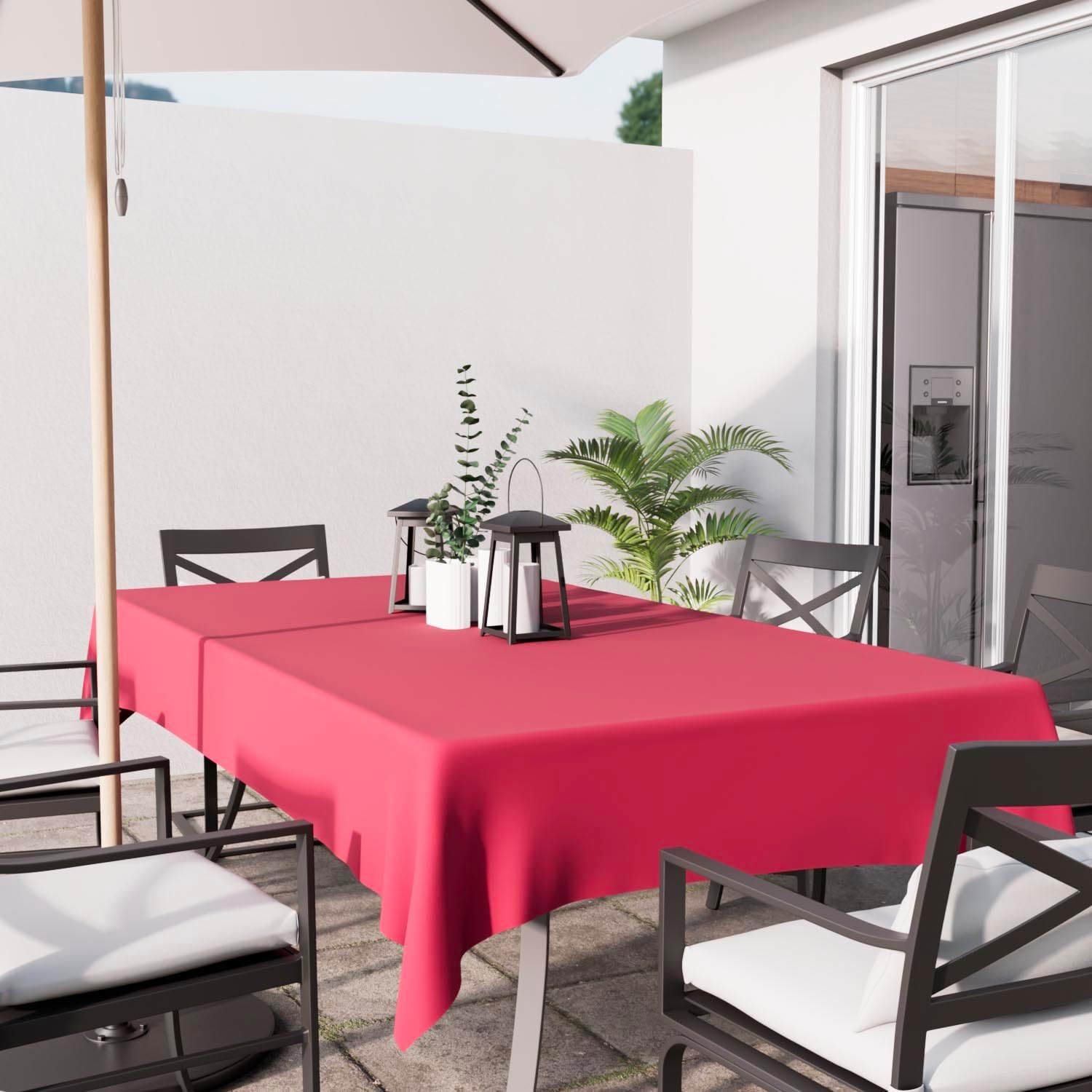 Soleil d'Ocre - Nappe Rectangle Anti-tâches - 140x200 cm - Polyester framboise