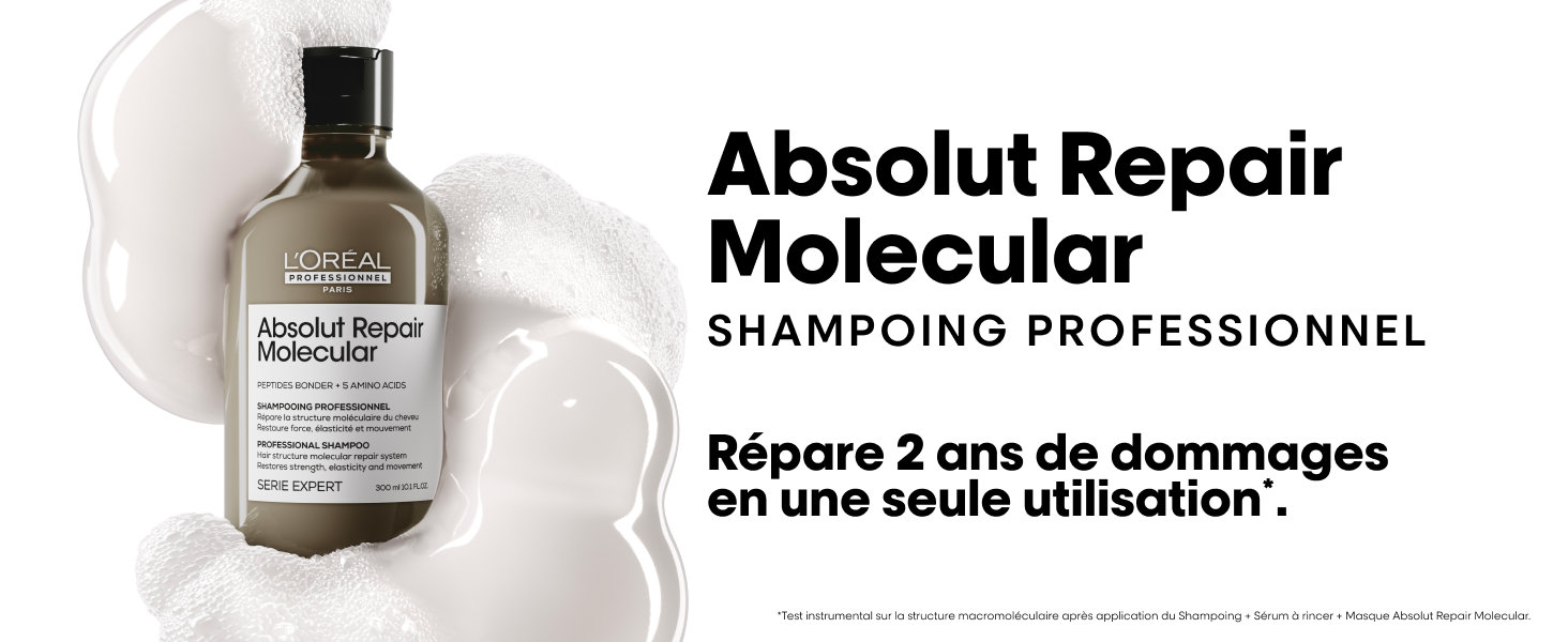 gamme absolut repair molecular l'oréal professionnel pour les cheveux très abîmés