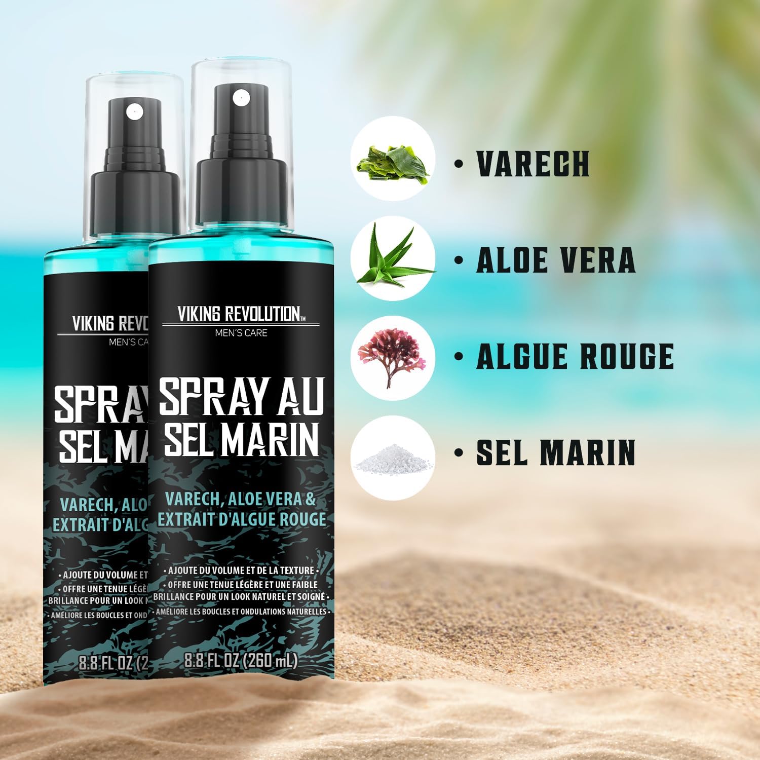 Viking Revolution - Sea Salt Spray homme - 2x260ml - volume, texture plage