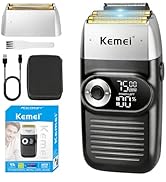 KEMEI Rasoir en papier d'aluminium pour barbier pour homme, rasoir électrique rechargeable avec t...