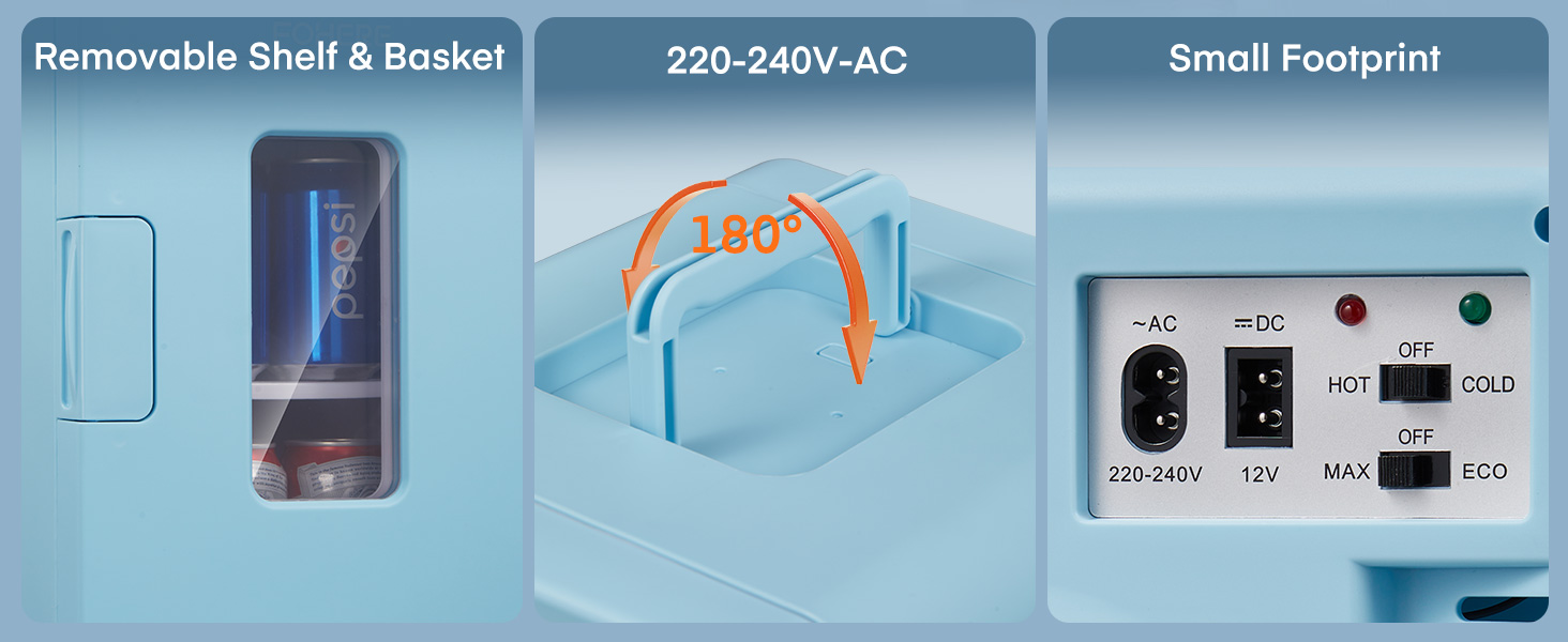 affichant les spécifications d'alimentation (220-240 V-AC), un indicateur de rotation à 140 degrés