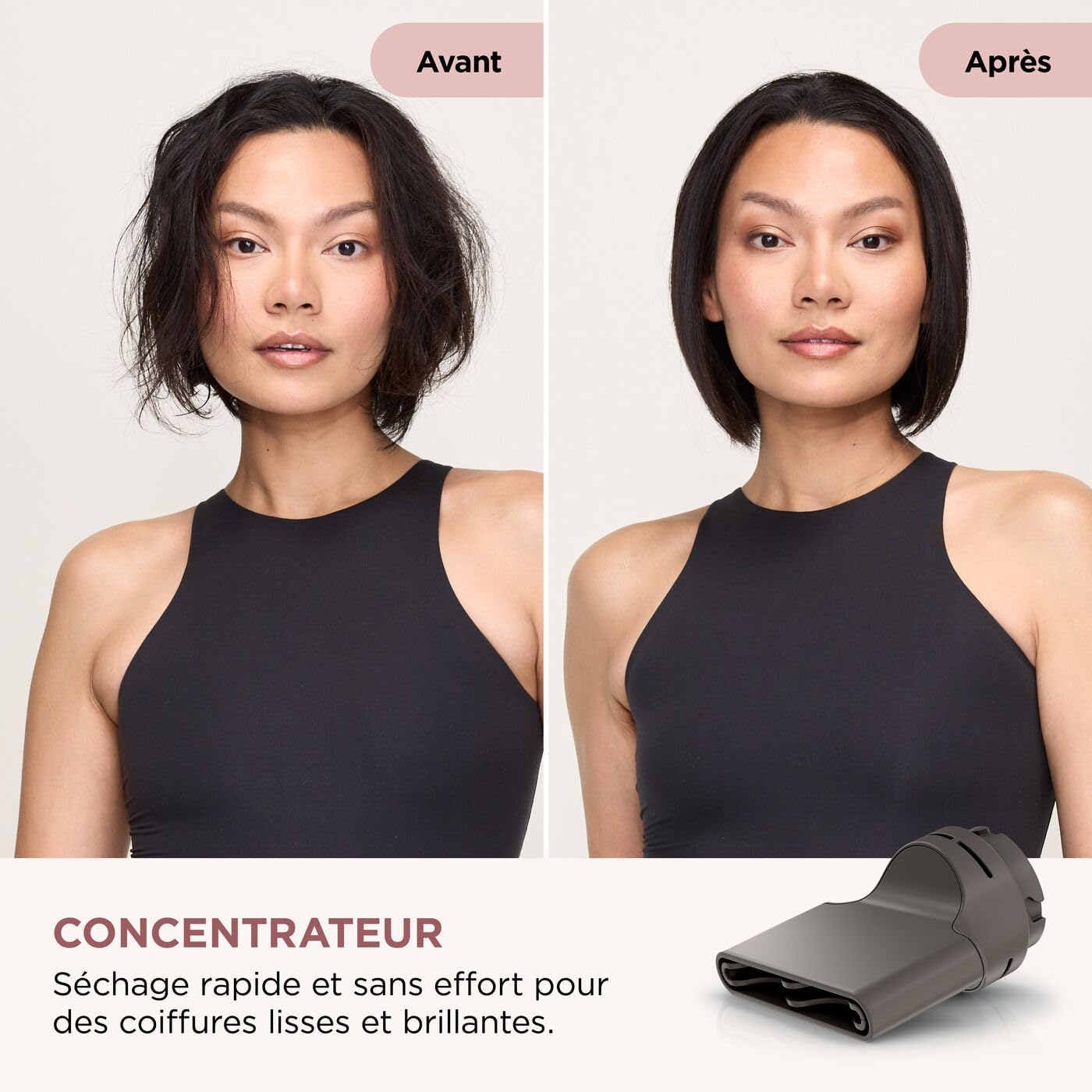 Shark - sèche-cheveux SpeedStyle Pro Flex, léger, ionique, poignée pliante, 4 embouts, moka argent, HD542EU