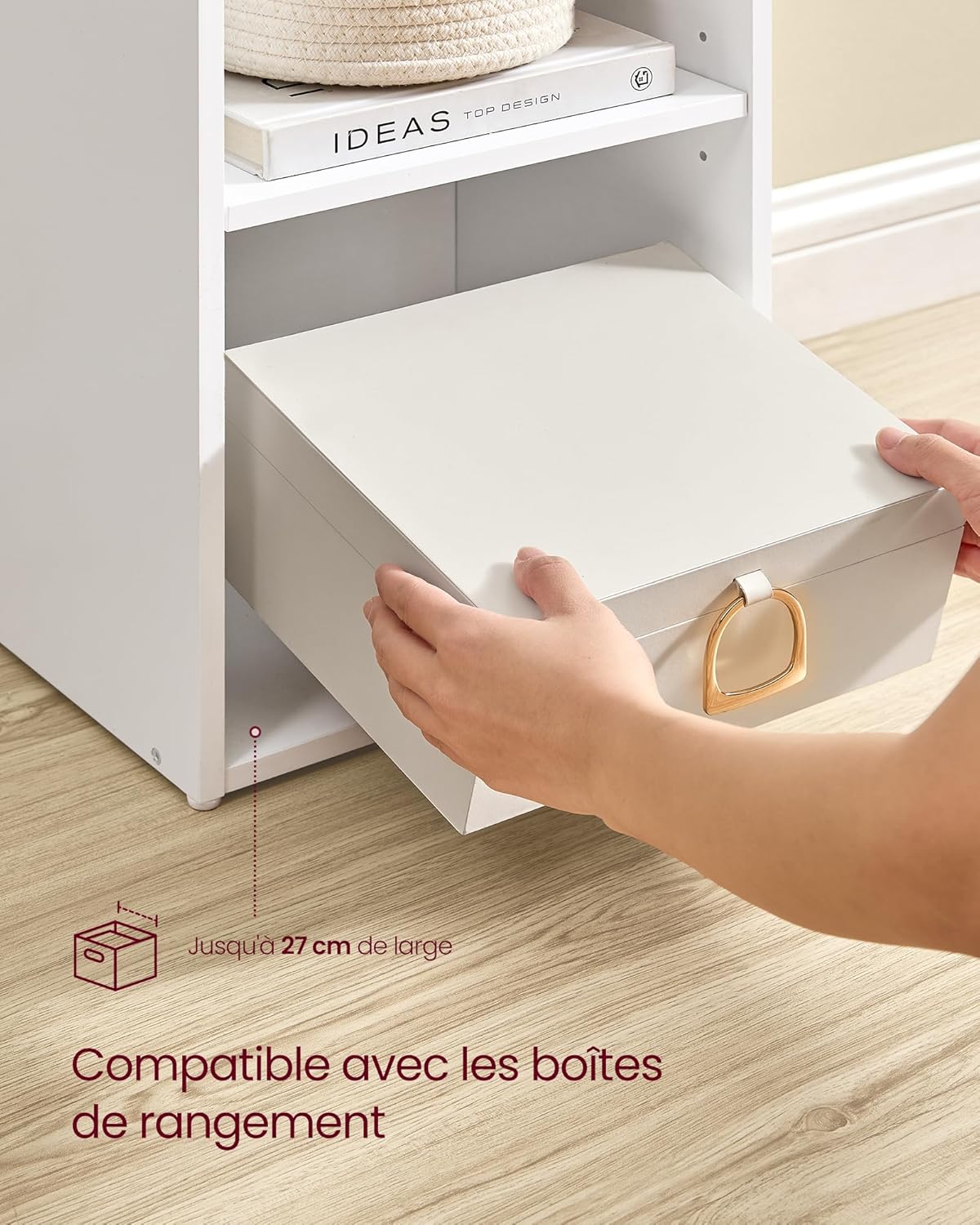 VASAGLE - bibliothèque 5 niveaux - 24x30,2x134,2 cm - rangement ouvert - LBC419W01