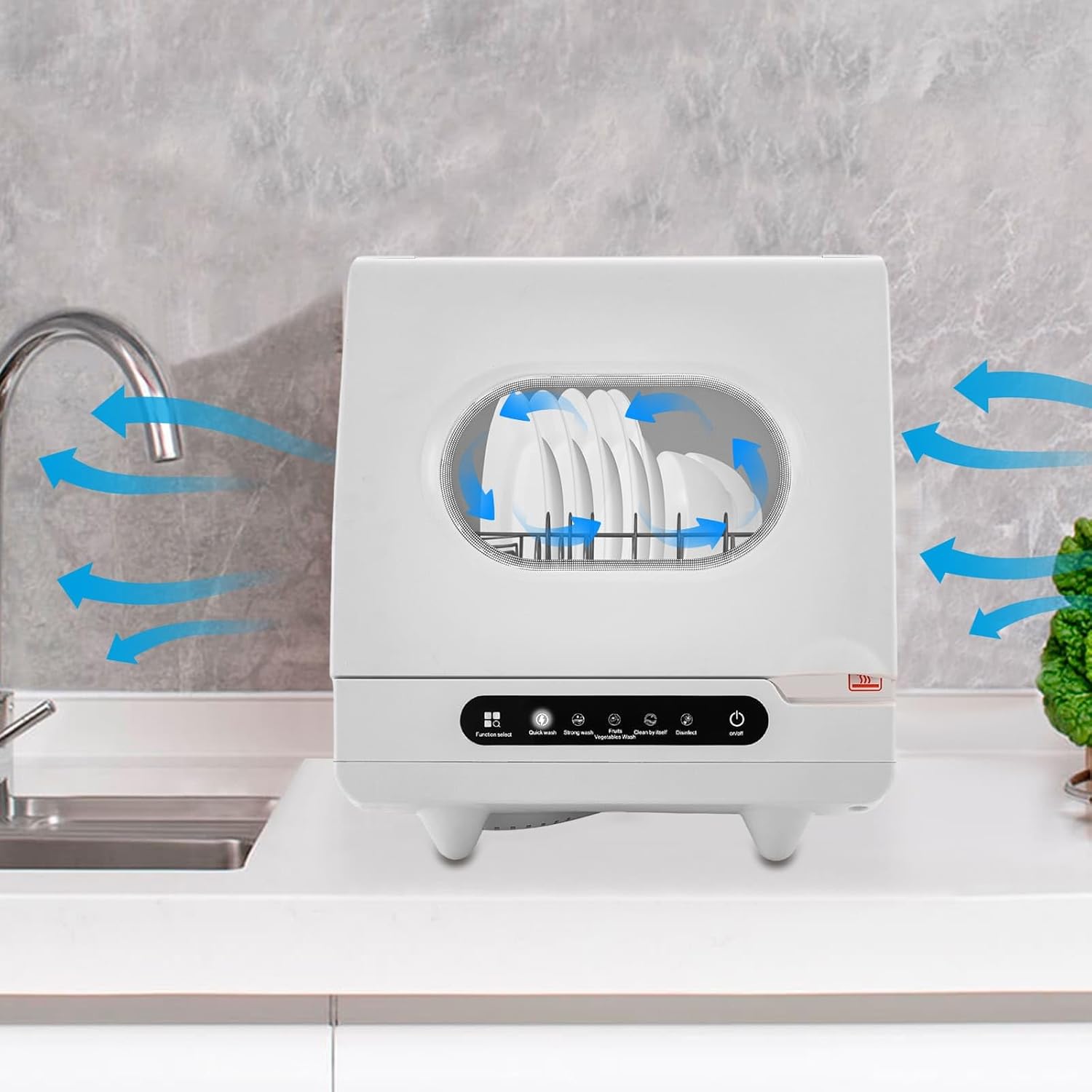 Mini Lave-vaisselle compact - Nettoyage 360° - 5 programmes - XWJ-01