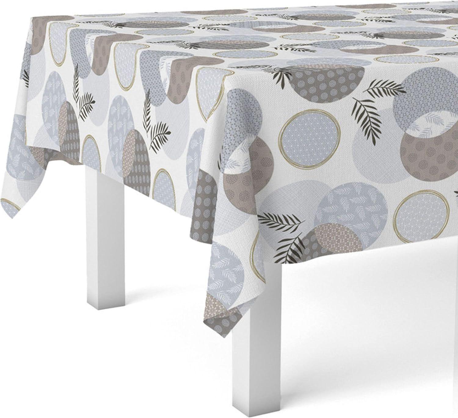Nappe en toile cirée - Lens Blanc - 220x140 cm - Anti-taches, imperméable et facile d’entretien