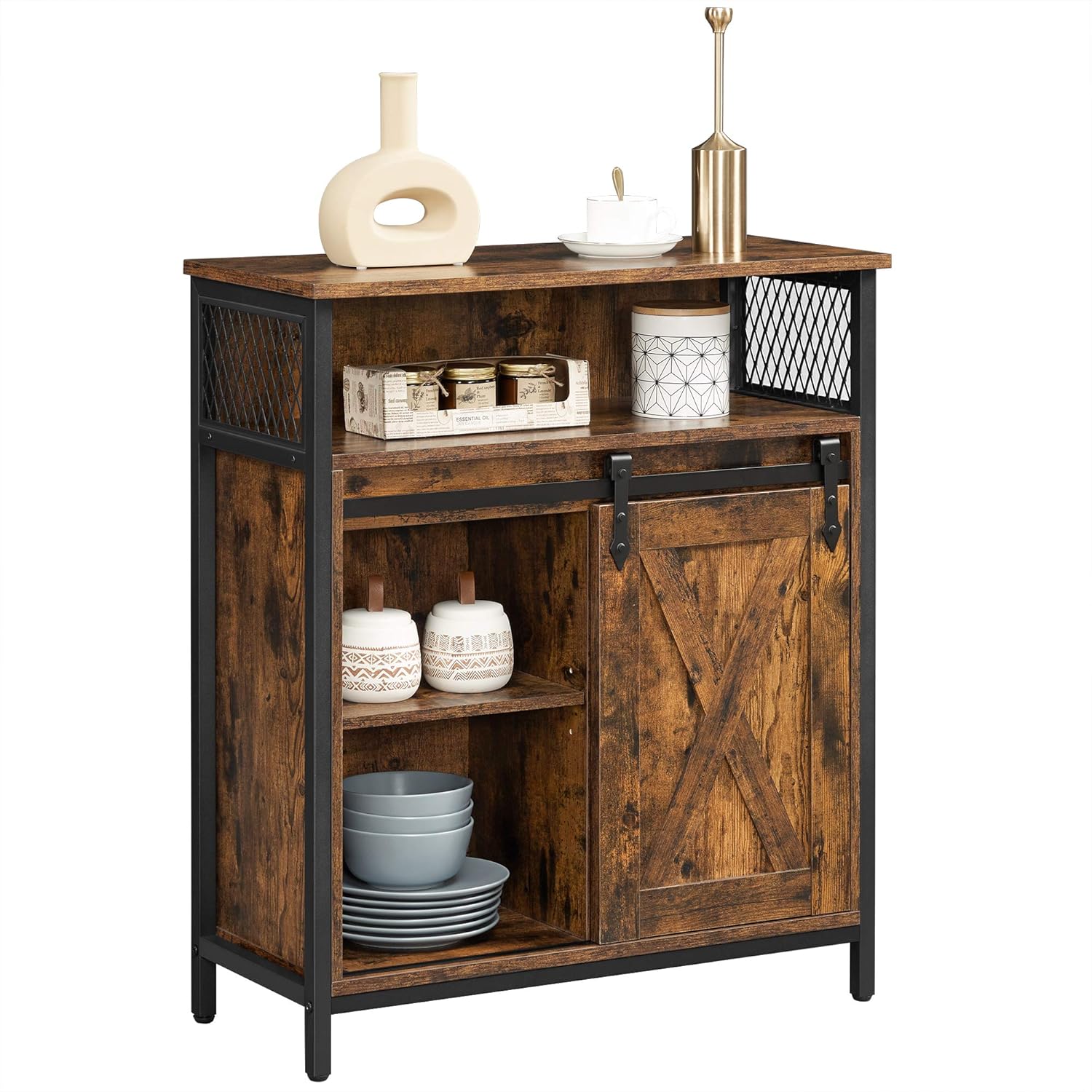 VASAGLE - meuble de rangement buffet, 30x70x80 cm, porte coulissante, LSC089B01V1