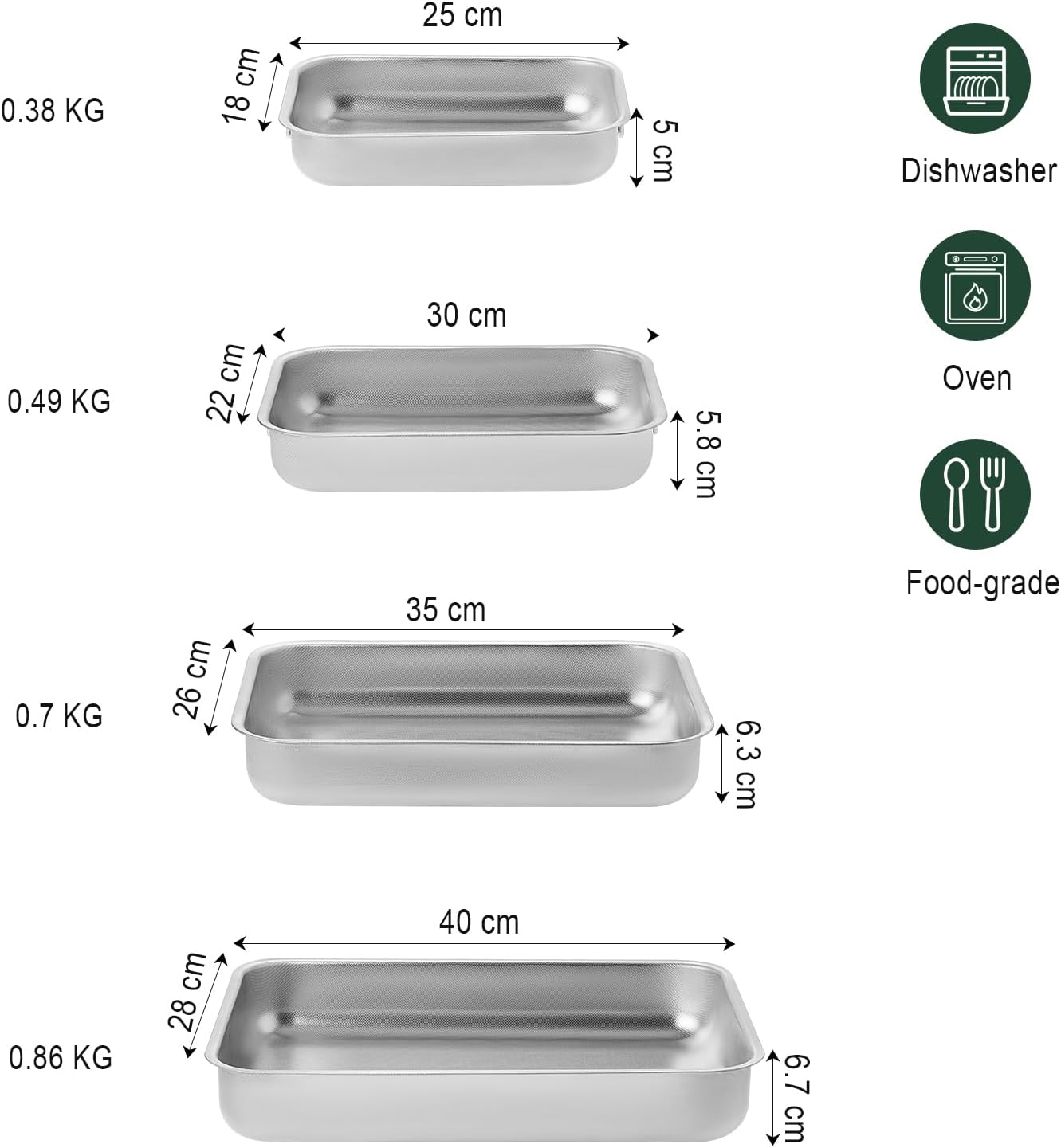 ROSSETTO - Plat à Four inox nid d’abeille, poignées, 25cm