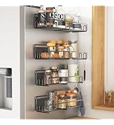 COVAODQ Étagère magnétique pour réfrigérateur,Lot de 4 étagères à épices magnétiques,pour réfrigé...