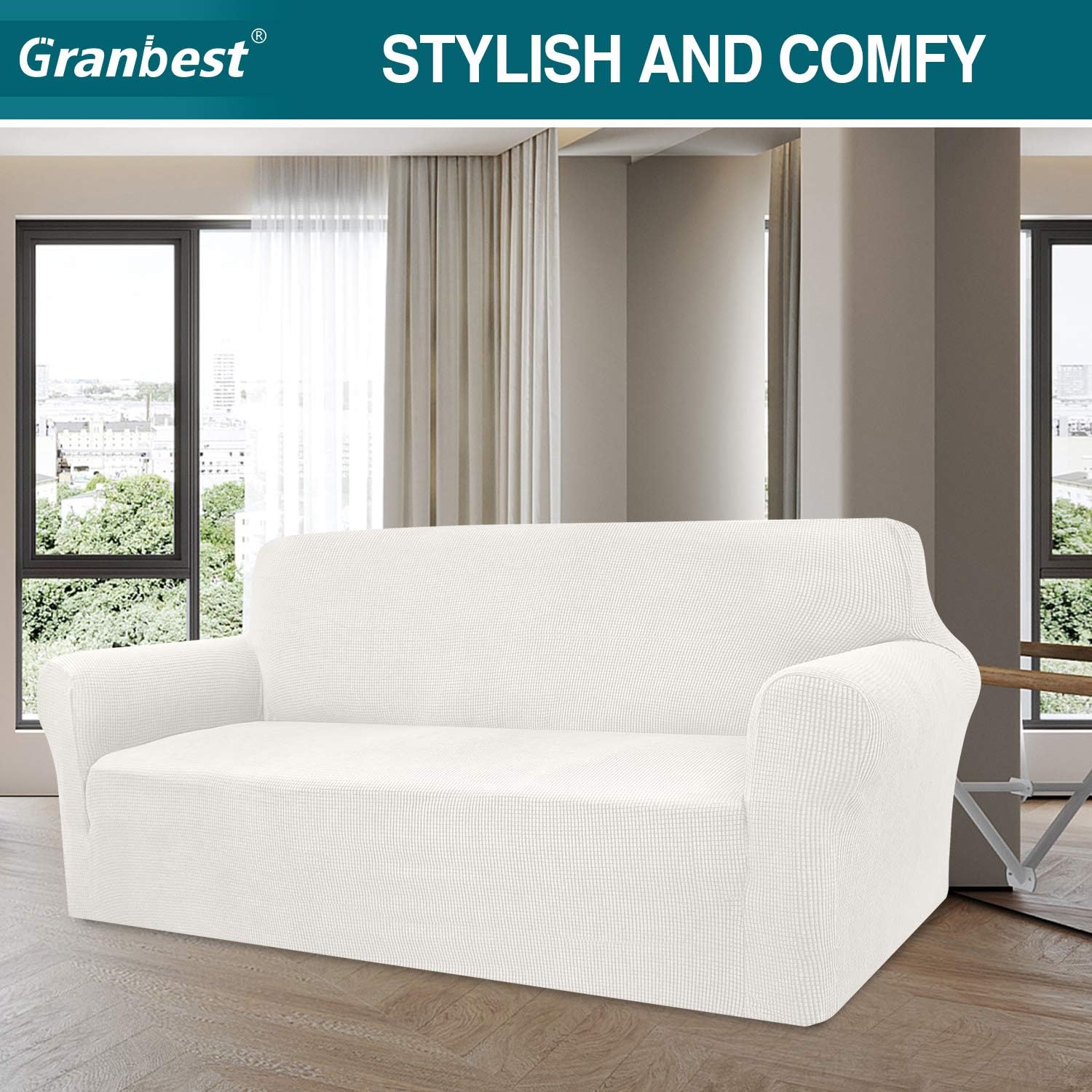 Granbest - housse de canapé jacquard élastique - salon - protection animaux