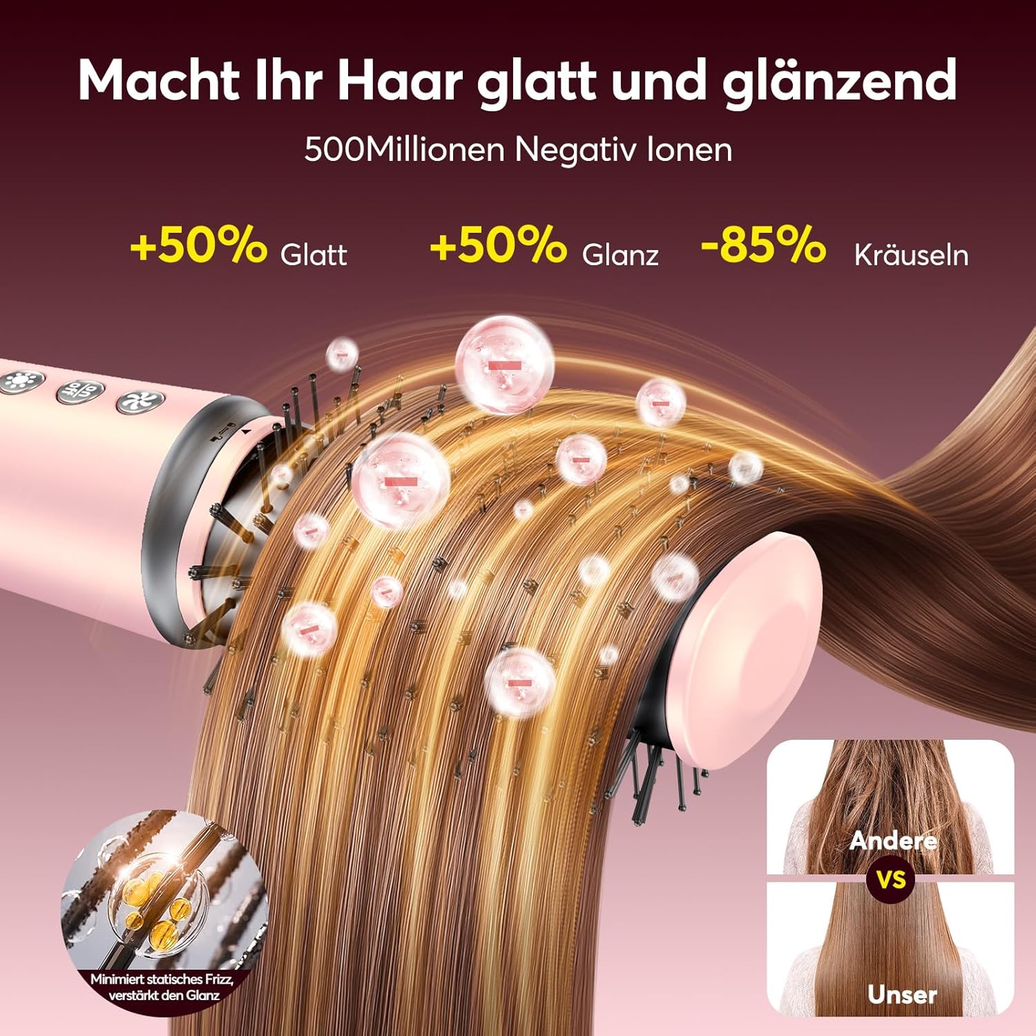 Bopcal - Hair Styler 5 en 1 avec sac - multi-accessoires styling
