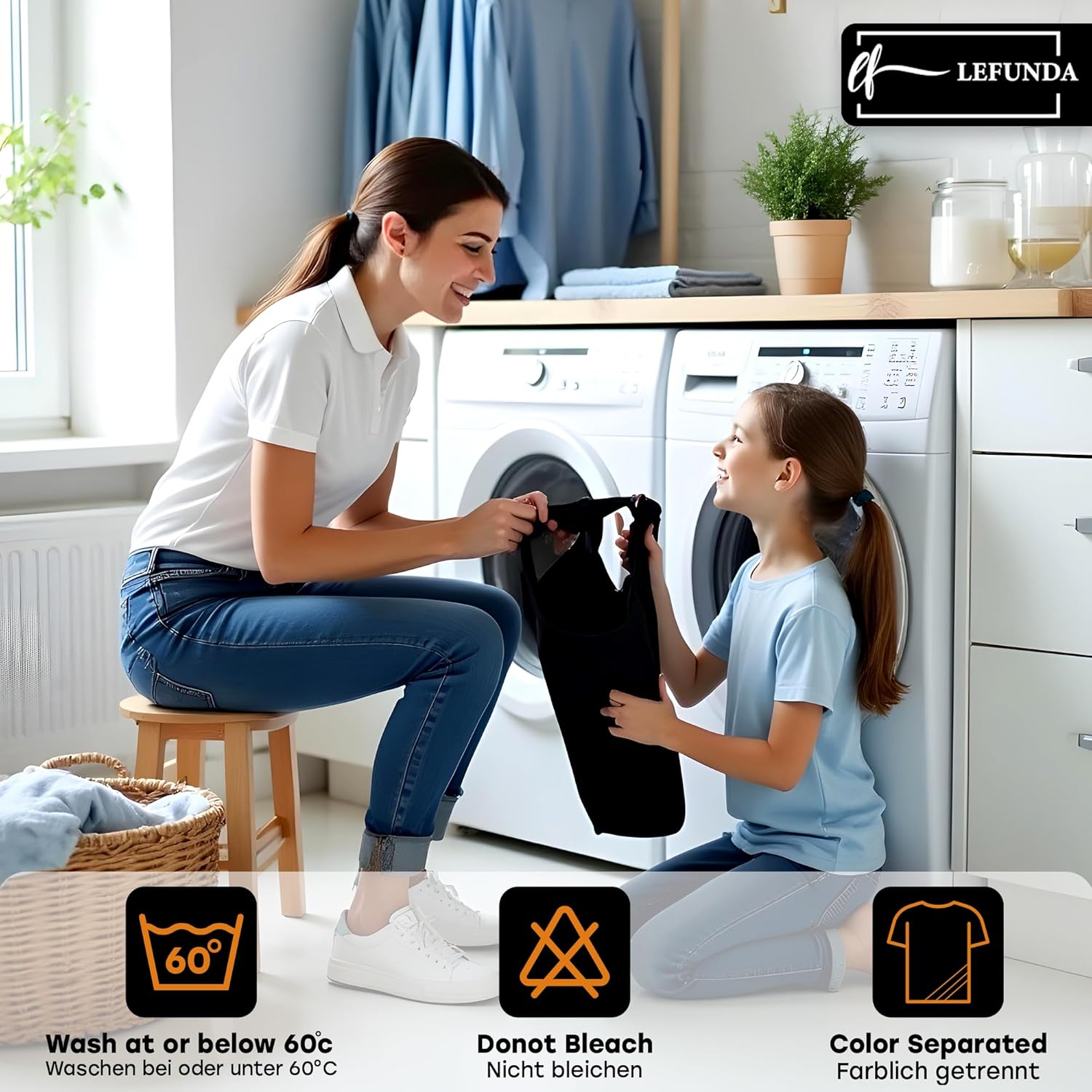 LEFUNDA - tablier cuisine réglable, 3 poches, imperméable, longues lanières