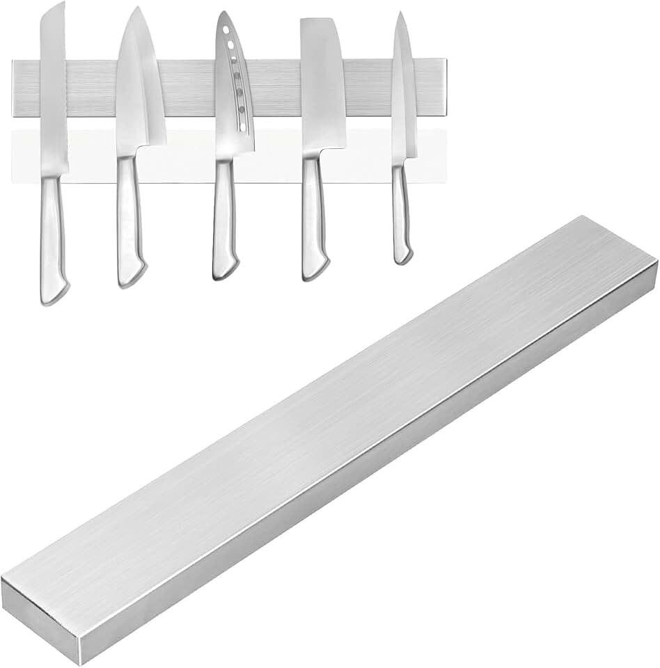 Porte-couteau magnétique - 30 cm - inox, fixation murale sans perçage