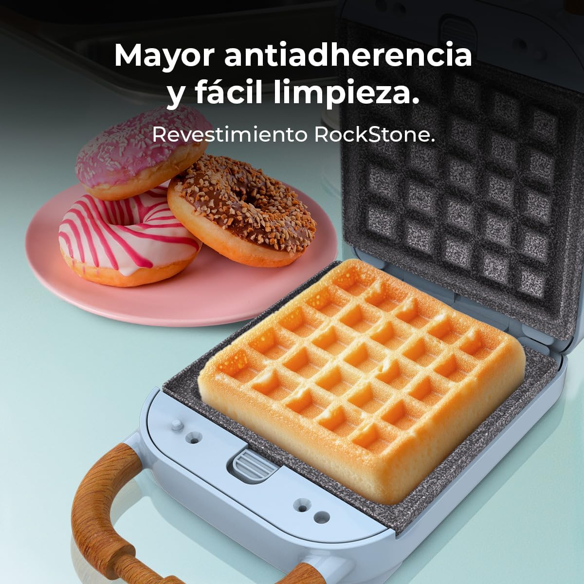 Cecotec - Rock'nToast Retro One - 700W, 3 plaques, base antidérapante