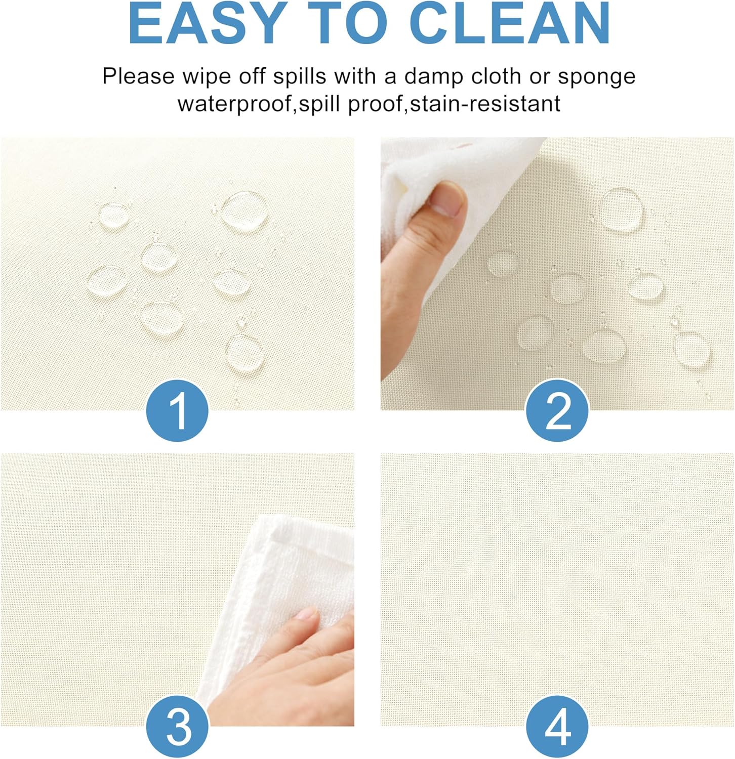 DWCN - Nappe effet lin 110x140cm - anti-tache, lavable, imperméable