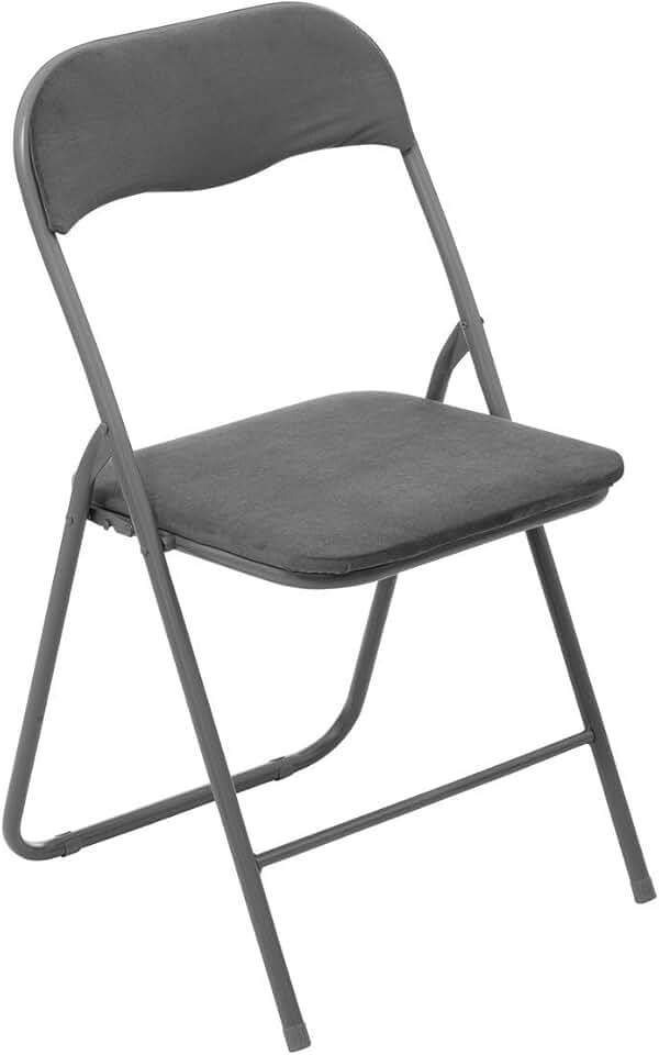 5five - Chaise pliante velours gris anthracite - compacte et confortable