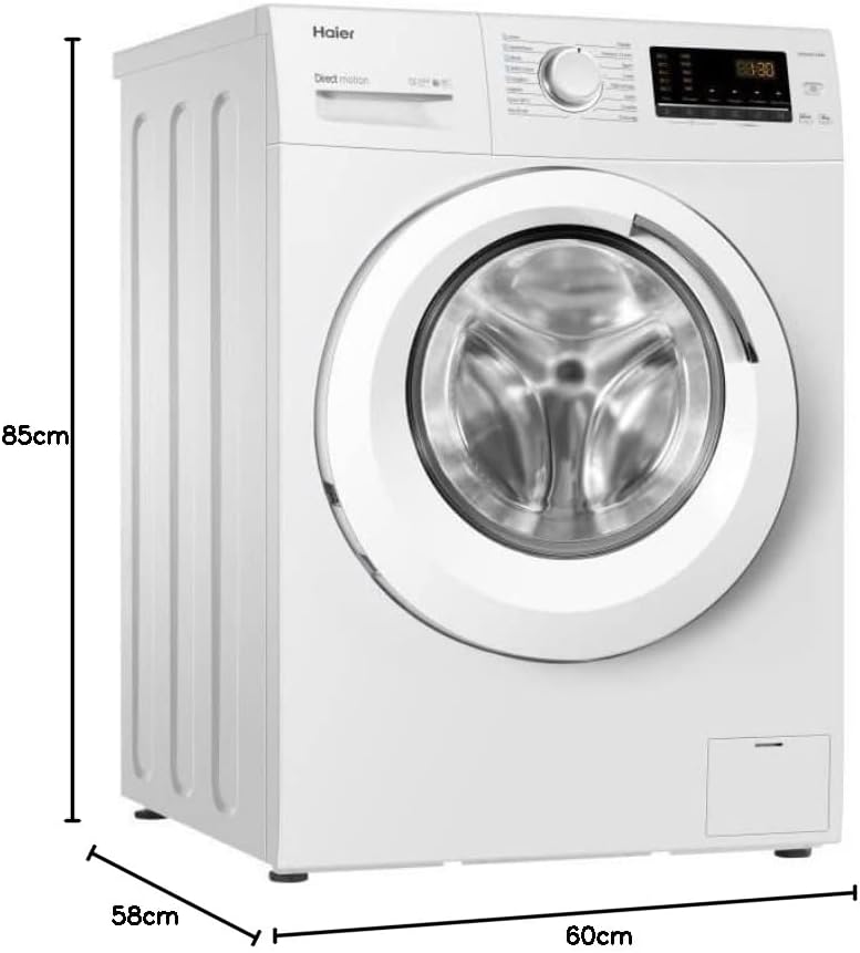 Haier - lave-linge série Direct Motion - 8 kg, 1200 trs/min, vapeur, classe A, anti-bactérien - HW80-B1239N-FR
